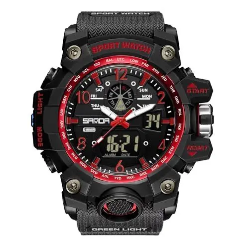 Produktbild: findtime Militär Uhr Herren Armbanduhr Digital Sport Blau Grün Schwarz Herrenuhr Digitaluhr Chronograph Herren 5 ATM Wasserdicht Military Watch Tactical Outdoor Stoppuhr Wecker Sportuhr Männer Jungen