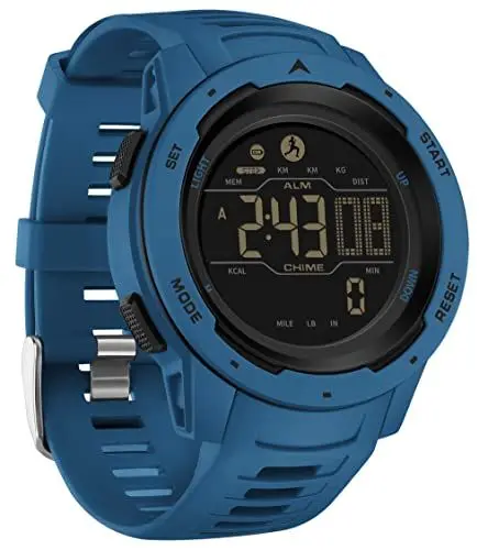 Produktbild: findtime Schrittzähler Militär Uhr Herren 5 ATM Wasserdicht Tactical Watch Digital Sport Kalorienzähler Armbanduhr,Timer Chronograph Wecker LED Stoppuhr Smartwatch Fitness Laufuhr