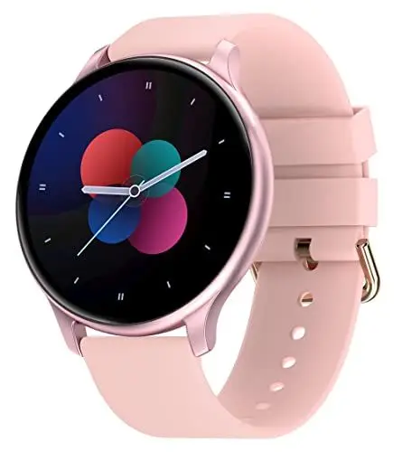 Produktbild: findtime Smartwatch Damen Fitnessuhr Telefonieren mit Lautsprecher Telefonfunktion Digital Armbanduhr Fitness Tracker Smart Watch Uhren Blutdruck Schrittzähler Damenuhr Sportuhr Rosegold Rosa