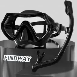 Produktbild: Findway Schnorchelset Erwachsene Teenager, Tauchermaske für Herren Damen, Verstellbares Silikonband Schnorchelmaske mit HD Gehärtetes Glas Anti-Leck Schwimmmaske,für Tauchen, Schnorcheln und Schwimmen