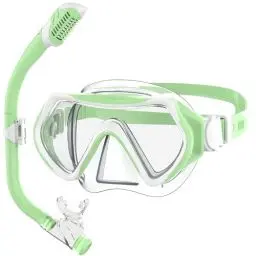 Produktbild: Findway Schnorchelset Kinder,Taucherbrille Kinder Schnorchelmaske Tauchen Set für Jungen Mädchen Jugendliche, 180°Panorama HD Anti Nebel Anti-Leck Taucherbrille Set für Kinder 4-16 Jahre