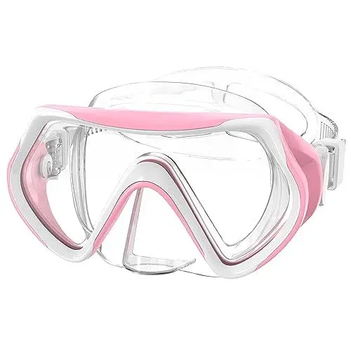 Produktbild: Findway Taucherbrille Erwachsene Teenager,Tauchermaske für Herren Damen, Verstellbares Silikonband Schnorchelmaske mit HD Gehärtetes Glas Anti-Leck Schwimmmaske, für Tauchen, Schnorcheln und Schwimmen