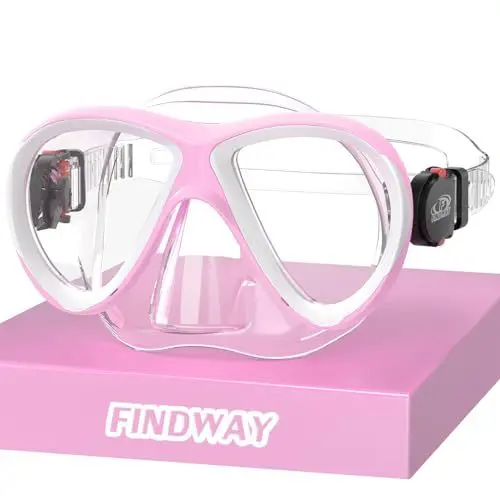 Produktbild: Findway Taucherbrille Kinder, Schwimmbrille Kinder für Jungen Mädchen,Schnorchelmaske Kinder 180°Panorama Verstellbares Silikonband Anti-Leck Tauchmaske Kinder für 3-14 Jahre