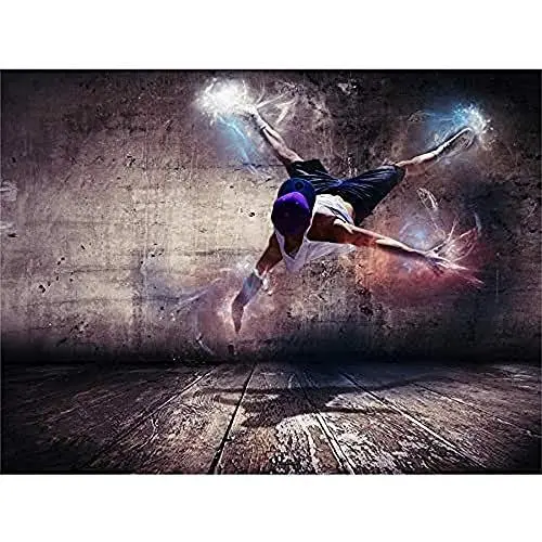 Produktbild: Fine Art Prints Kunstdruck auf Leinwand, Motiv: Breakdancer Dancing Lights