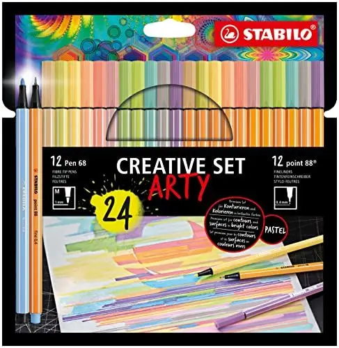 Produktbild: STABILO - Stifte-Set - Creative Set - ARTY - 24er Pack - Premium-Filzstifte & Fineliner - Pastellfarben