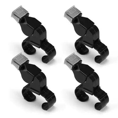 Produktbild: FINELYCR 4 Stück Schiedsrichterpfeife, Finger Grip Schiri Pfeife, Pfeife Schiedsrichter mit Fingergriff, mit Anti Biss Mundschutz, Lauter Ton, für Sport, Wettbewerb