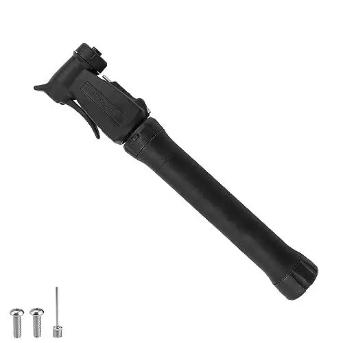 Produktbild: FINELYCR Schwarz Fahrradpumpe Mini, Luftpumpe Fahrrad Klein, Zweiseitig Minipumpe Fahrrad, Kleine Fahrradpumpe, für Aufpumpen von Fahrradreifen, Fußbällen oder Luftballons