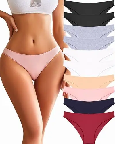 Produktbild: FINETOO 10er Pack Unterhosen Damen Baumwolle Unterwäsche Atmungsaktiv Slips Hipster Panties Bequem Frauen Set Sexy Mehrpack S-XL