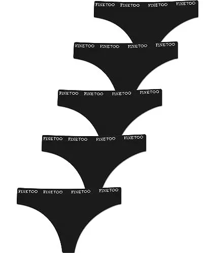 Produktbild: FINETOO 5er Pack String Tanga Damen Baumwoll Tangas Sportbund Thongs Soft Unterhosen Frauen Unterwäsche Mehrpack S-XL