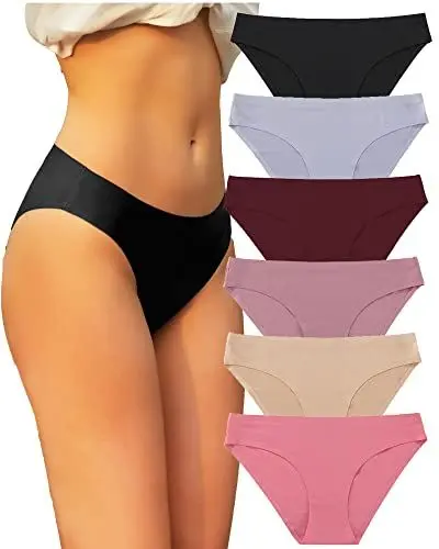 Produktbild: FINETOO 6er Pack Unterhosen Damen Seamless Slips Nahtlo Hipster Unsichtbare Unterhose Sexy Unterwäsche Bequem Dessous Frauen Panties Bikini Mehrpack XS-2XL