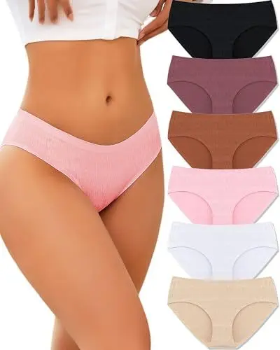 Produktbild: FINETOO 6er Pack Seamless Slips Damen Nahtlose Unterwäsche Unterhosen Nahtlos Nahtlose Slips Sexy Panties Bequem Frauen Panties Bikini Mehrpack S-XL