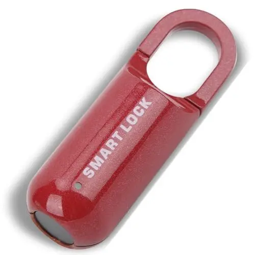 Produktbild: Fingerabdruck-Schloss, Wiederaufladbares Schlüsselloses USB-Vorhängeschloss, Intelligente Elektronische Schrankschlösser mit 10 Stück Fingerabdruck-Kapazität, Diebstahlsicherung (Rot)
