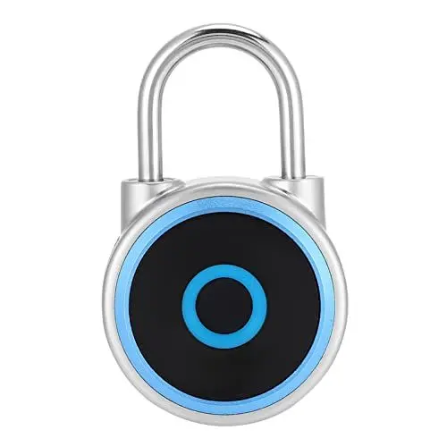 Produktbild: Fingerabdruck-Vorhängeschloss, DC 5V Künstliche Intelligenz Biometrisches Vorhängeschloss, USB-Aufladung, Geeignet für Fitnessstudio, Sport, Fahrrad, Schule (Blau)