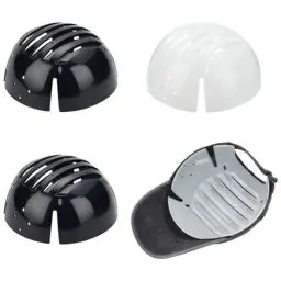 Produktbild: FINGERINSPIRE 4 Stück Baseball Kappen Einsatz In 2 Farben Kunststoff Schutzeinsätze Für Mützenfutter Weiße Schwarze Harte Anstoßkappen Einsätze Atmungsaktiv Leicht Universeller Anstoßkappen Einsatz