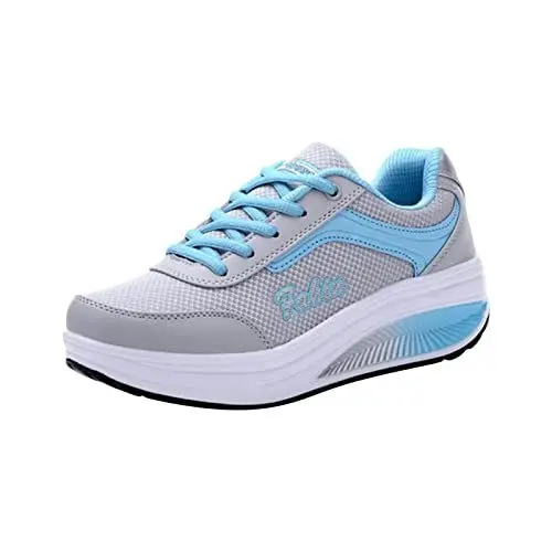 Produktbild: Fingerlose Handschuhe Herren 2024 Damen-Laufschuhe leichte Tennisschuhe rutschfest für Fitnessstudio Workout atmungsaktive Wanderschuhe Schnürschuhe bequem Mesh H2-Blue 40.5
