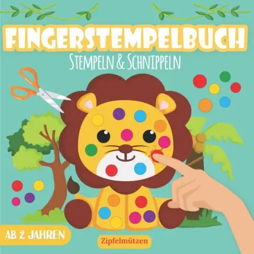 Produktbild: Fingerstempelbuch ab 2: Stempeln und Schnippeln - Basteln für die Allerkleinsten - Basteln ab 2 Jahre