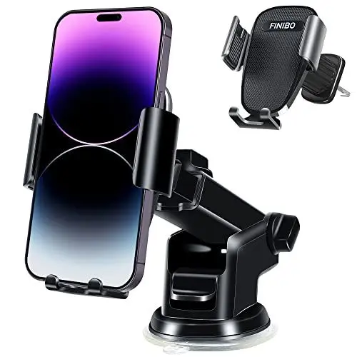 Produktbild: FINIBO Handyhalterung, 3 in 1 Handy Halterung Auto Saugnapf & Lüftung, Verstellbarer Winkel 360° Drehbar, für Auto, KFZ Kompatibel mit iPhone Samsung Huawei Xiaomi usw