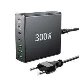 Produktbild: FINIBO USB C Ladegerät 300W: 7-Ports USB schnellladegerät mehrfach mit 4 USB-C und 3 USB-A, USB c ladegerät mehrfach Dual-PD PPS Charger USB c für MacBook Pro/Air,iPad Pro/Air,Sumsung (Schwarz)