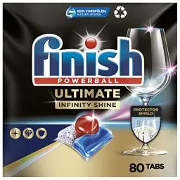 Produktbild: Finish Quantum Infinity Shine Spülmaschinentabs – Kraftvolle Reinigung mit besonderer Schutzformel für Gläser, Dekor, Silberbesteck – Sparpack mit 80 Finish Tabs