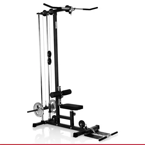 Produktbild: HAMMER Finnlo Latzug-Station Multi-Lat-Tower - Übungen für Rücken Arme Schultern Bauch, 120 kg belastbare Gewichtsauflage, Kraftstation 141x120x210cm
