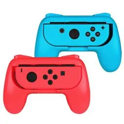 Produktbild: Fintie Grip Kompatibel mit Switch/Switch OLED Modell Joy-Con - (2 Stück) Ergonomisches Design Verschleißfeste Komfort Griff Kit Griffhalter Kompatibel mit Switch Konsole Joy-Con Controller, Rot/Blau