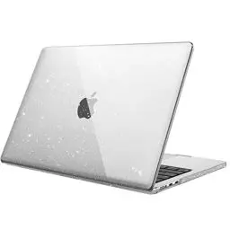 Produktbild: Fintie Hülle Kompatibel mit MacBook Air M3 M2 13.6 Zoll (2024-2022) A3113 A2681, Ultradünne Hartschale Schutzhülle Snap Case Kompatibel mit MacBook Air 13.6 Zoll, Transparent(Glitzer)