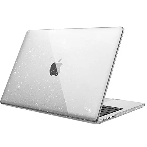 Produktbild: Fintie Hülle Kompatibel mit MacBook Air M3 M2 13.6 Zoll (2024-2022) A3113 A2681, Ultradünne Hartschale Schutzhülle Snap Case Kompatibel mit MacBook Air 13.6 Zoll, Transparent(Glitzer)