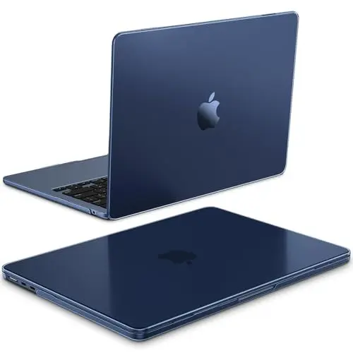 Produktbild: Fintie Hülle Kompatibel mit MacBook Air M3 M2 13.6 Zoll A3113 A2681 (2024-2022), (100% Entspricht der Offiziellen Farbe) Premium Ultradünne Matte Hartschale Schutzhülle Case, Mitternacht