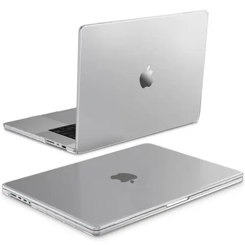 Produktbild: Fintie Hülle Kompatibel mit MacBook Pro 16 M4 M3 M2 M1 Pro/Max 2024-2021 A3186 A3403 A2991 A2780 A2485, (100% Entspricht der Offiziellen Farbe) Ultradünne Matt Hartschale Schutzhülle Case, Transparent