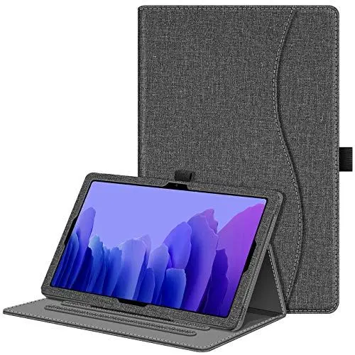 Produktbild: FINTIE Schutzhülle für Samsung Galaxy Tab A7 10,4 Zoll 2022/2020, Multi-Winkel-Schutz mit automatischer Schlaf-/Wachfunktion, Standfunktion Dokumententasche, Denim, Grau