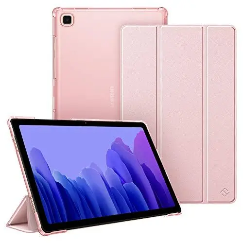 Produktbild: Fintie Hülle für Samsung Galaxy Tab A7 10.4 2022/2020, Ultradünn Schutzhülle mit transparenter Rückseite und Auto Schlaf/Wach Funktion, Roségold
