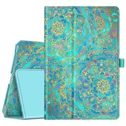 Produktbild: Fintie Hülle für iPad 9.7 Zoll 2018 2017 / iPad Air 2 / iPad Air - (Eckenschutz) Slim Fit Folio Kunstleder Schutzhülle Case mit Ständer und Auto Schlaf/Wach Funktion, Jade