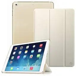 Produktbild: Fintie Hülle für iPad Air 2 (2014 Modell) / iPad Air (2013 Modell) - Ultradünne Superleicht Schutzhülle mit Transparenter Rückseite Abdeckung mit Auto Schlaf/Wach Funktion, Champagner Gold
