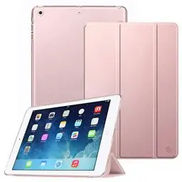 Produktbild: Fintie Hülle für iPad Air 2 (2014 Modell) / iPad Air (2013 Modell) - Ultradünne Superleicht Schutzhülle mit Transparenter Rückseite Abdeckung mit Auto Schlaf/Wach Funktion, Roségold