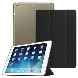 Produktbild: Fintie Hülle für iPad Air 2 (2014 Modell) / iPad Air (2013 Modell) - Ultradünne Superleicht Schutzhülle mit Transparenter Rückseite Abdeckung mit Auto Schlaf/Wach Funktion, Schwarz