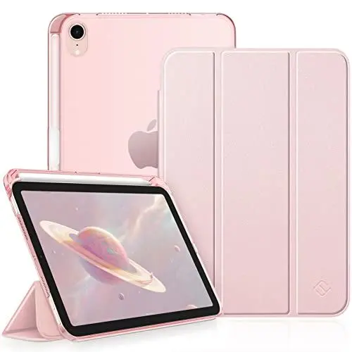 Produktbild: Fintie Hülle für iPad mini 7 (A17 Pro) 2024 / iPad mini 6. Generation 2021 8.3 Zoll mit Pencil Halter, Ultradünn Leichte Schutzhülle mit transparenter Rückseite Abdeckung, Auto Schlaf/Weck, Roségold