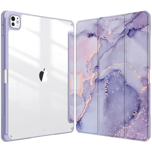 Produktbild: Fintie Hybrid Hülle für iPad Pro 13 Zoll (M4) 2024 mit Stifthalter - Stoßfeste Schutzhülle mit transparenter Hartschale auf der Rückseite Case für 13