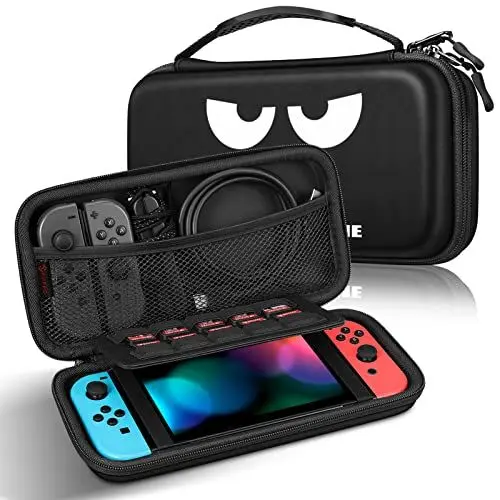 Produktbild: FINTIE Tasche für Nintendo Switch/Switch OLED Modell - Tragetasche Aufbewahrungstasche Hülle Case mit 10 Spielkartenhaltern und Haltegurt für Nintendo Switch Konsole und Zubehör, Don't Touch