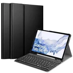 Produktbild: FINTIE Tastatur Hülle für Samsung Galaxy Tab S8 11 Zoll 2022 /S7 11 Zoll 2020 Tablet, Keyboard Cover mit Magnetisch Abnehmbarer Deutscher Bluetooth Tastatur, Schwarz
