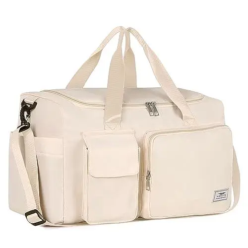 Produktbild: FIORETTO 35L Damen Sporttasche Faltbare Reisetasche mit Schuhfach und Nassfach, Wasserabweisende Weekender Gym Travel Bag Handgepäck Tasche Trainingstasche für Damen Herren