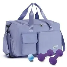 Produktbild: FIORETTO 35L Damen Sporttasche Faltbare Reisetasche mit Schuhfach und Nassfach, Wasserabweisende Weekender Gym Travel Bag Handgepäck Tasche Trainingstasche für Damen Herren Rosa