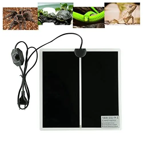 Produktbild: FIPASEN Terrarium Heizmatte, Reptil Heizmatten mit Temperaturregelung für Reptilien Schildkröten Schlangen Eidechse Gecko Einsiedlerkrebs Amphibien -Abnehmbares Heizkissen (14W:28x28CM)
