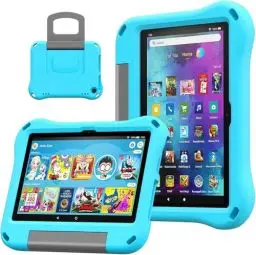Produktbild: Fire HD 8 Tablet Hülle für Kinder,Amazon Kindle Fire HD 8 & 8 Plus Tablet (12/10th Generation, 2024/2022/2020 Release) Leichte Stoßfeste Schutzhülle mit Griff Ständer.(Light Blue)