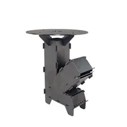 Produktbild: Fire World Raketenofen inkl. 5 mm Grillplatte Rocket Stove Stecksystem aus massivem 3 mm dickem Stahl Feuerschale BBQ Rakete Holzofen Camping Campingkocher Campinggrill Made in Germany