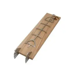 Produktbild: Fire World - Flammlachsbrett - 1er Set Flammlachsbrett - Flammlachsbretter mit Halterung aus Edelstahl - Lachsbrett aus Buche - Feuerschale - Räucherbrett - Flammlachs - Made in Germany