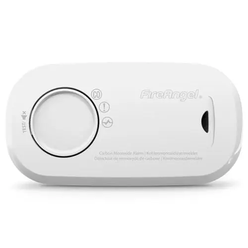 Produktbild: FireAngel Kohlenmonoxidmelder und Alarm - FA3313 Sensor mit 10 Jahren Lebensdauer - CO Melder für Zuhause - Austauschbare Batterie, 1 Jahr Laufzeit - Reise CO Warner und -Monitor - Weiß