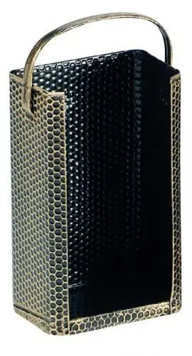 Produktbild: FIREFIX 2085 Briketttrage mit Bügel, Stahl gehämmert messingfarbig, 200 x 140 x 420 mm (BxTxH), Silber