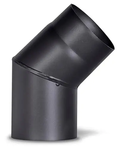 Produktbild: FIREFIX R120/B4O Ofenrohrbogen I Ofenrohr 120mm Durchmesser aus Stahlblech für Kaminofen I Beschichtetes Kaminrohr, von 45 Grad verstellbar I Ohne Reinigungstür, Schwarz