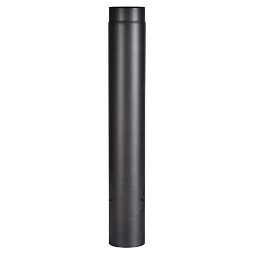 Produktbild: FIREFIX R150/1R Ofenrohr aus 2 mm starken Stahl (Rauchrohr) in 150 mm Durchmesser, für Kaminöfen und Feuerstellen, Senotherm, schwarz, 1000 mm lang mit Reinigungstür