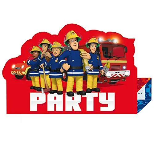 Produktbild: (8) Fireman Sam Invites & Envelopes